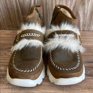UGG CHESTNUT BOMBER FLUFF PUNK WINTER SNEAKER ANKLE BOOTS, US 7/ EUR 38 ~NIB